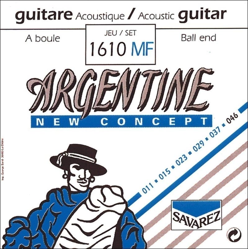 Savarez 1610MF Argentine Acoustic Jazz Guitar Strings, High Tension Ball End